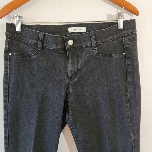 White House Black Market Women Slim Leg Dark Wash Jeans Sz M Whimsygoth Grunge - Picture 3 of 11